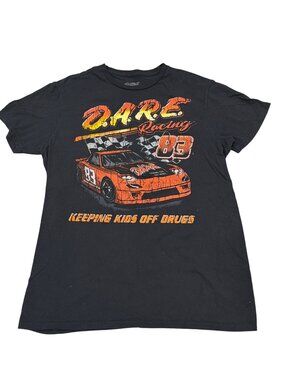 D.A.R.E. Racing 83 Graphic Tee Black Medium Cotton Made In Honduras